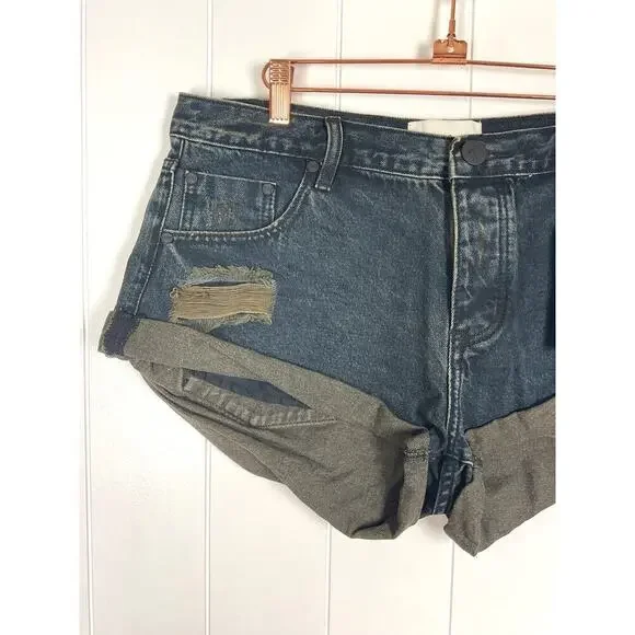 One Teaspoon Black Fox Bandit Dark‎ Wash Denim Shorts NWT Size 31 - Picture 3 of 9